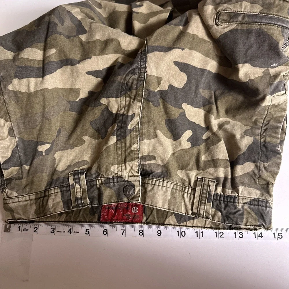 Boys Camo Cargo Convertible Pants 18 Y2K Utility Zip Off Grunge Old Navy Lined